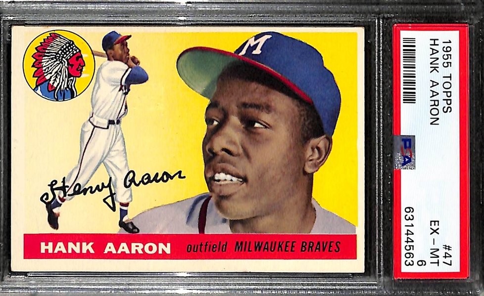 1955 Topps Hank Aaron #47 Graded PSA 6 EX-MT