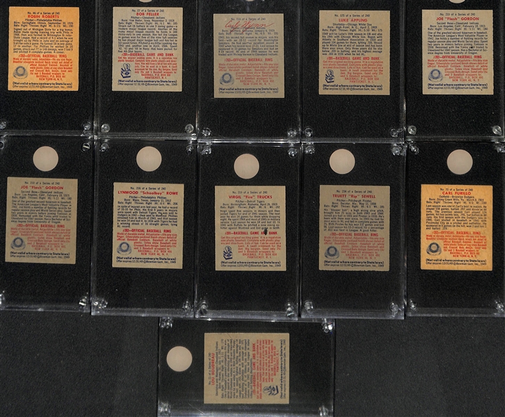 Lot of (21) 1949 Bowman Baseball Cards (Many High-Quality) w. Robin Roberts Rookie, Bob Feller, Lou Boudreau, Early Wynn, Luke Appling, +