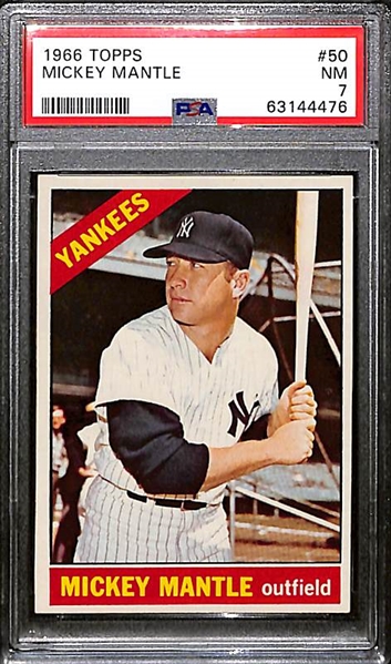 1966 Topps Mickey Mantle #50 Graded PSA 7 NM