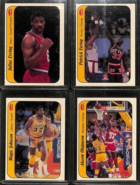 1986-87 Fleer Basketball Complete Sticker Set (11) w. BGS 5.5 Michael Jordan Rookie Sticker