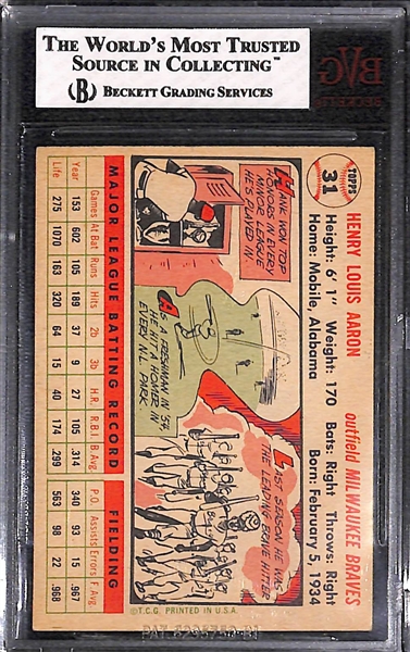 1956 Topps # 31 Hank Aaron Graded BGS 6