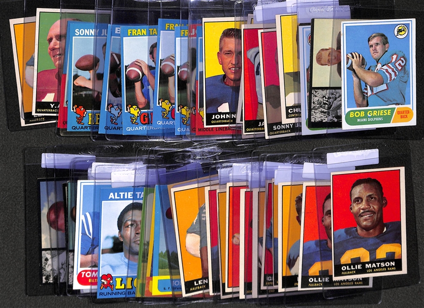 Lot of (40+) Topps Mostly 1960s Football Cards w. Star, Butkus, Unitas, Jurgenson, Bob Griese Rookie, and Many More