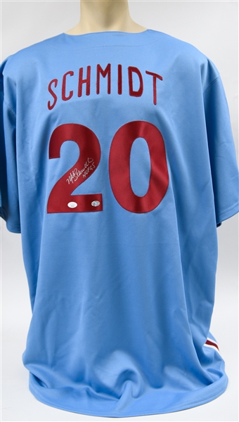 Mike Schmidt Autographed Cooperstown Collection Phillies Jersey JSA Certified