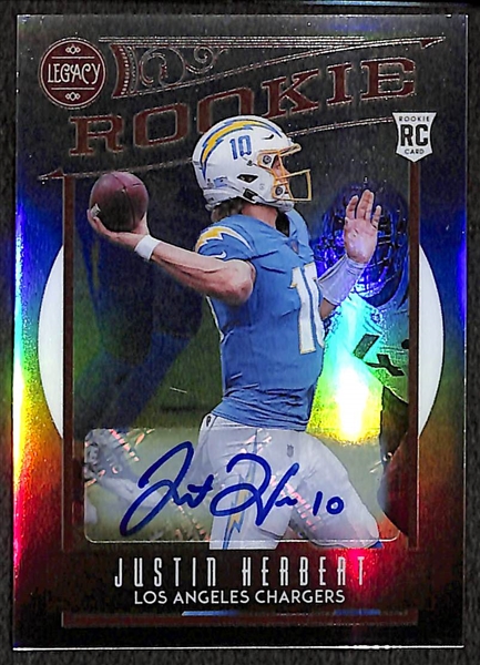 2020 Panini Legacy Justin Herbert Autographed Rookie Card #63/99