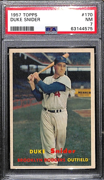 1957 Topps Duke Snider #170 Graded PSA 7 NM
