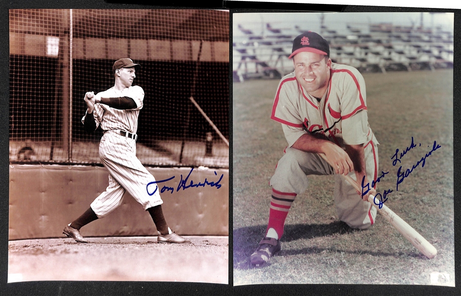 Lot of (10) Baseball Autographed 8x10 Photos w. Banks, Spahn, Thomson, Kiner, L. Appling, B. Terry, + (JSA Auction Letter)