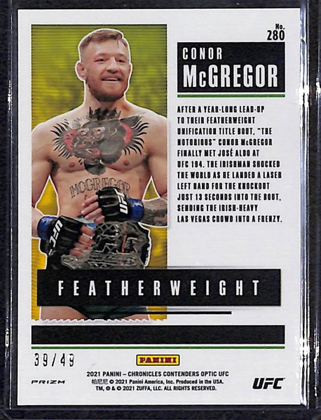 2021 Panini Chronicles Contenders Optic UFC Conor McGregor Purple #39/49