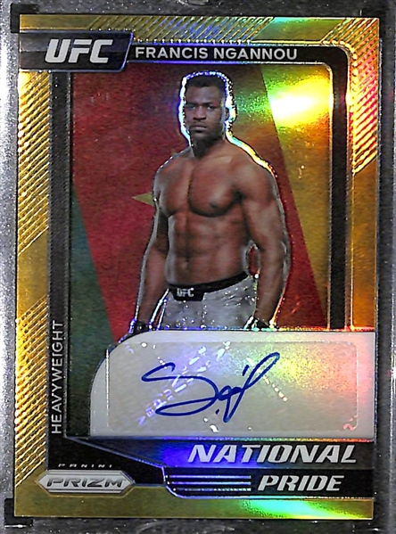 2021 Panini Chronicles Prizm UFC Francis Ngannou Gold Autograph #10/10 - Current Heavy Weight Champ!