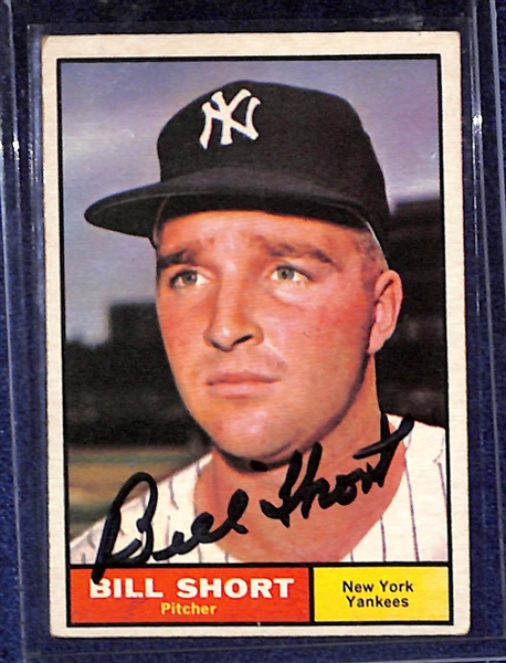 Bulova Watch Presented to Former Yankee Bill Short for His 1st Pro Shutout in 1956 (for the Monroe Sport in Class C Evangeline League) & Signed 1961 Topps Card