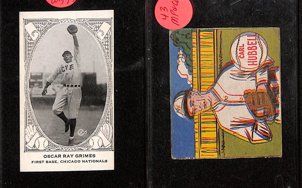 Lot of (7) Early Baseball Cards w. (3) MP & Co, 1922 W573 Oscar Grimes, and (3) 1936 Goudy w. Hank Greenberg and Lefty Gomez