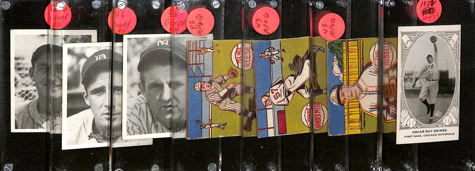 Lot of (7) Early Baseball Cards w. (3) MP & Co, 1922 W573 Oscar Grimes, and (3) 1936 Goudy w. Hank Greenberg and Lefty Gomez