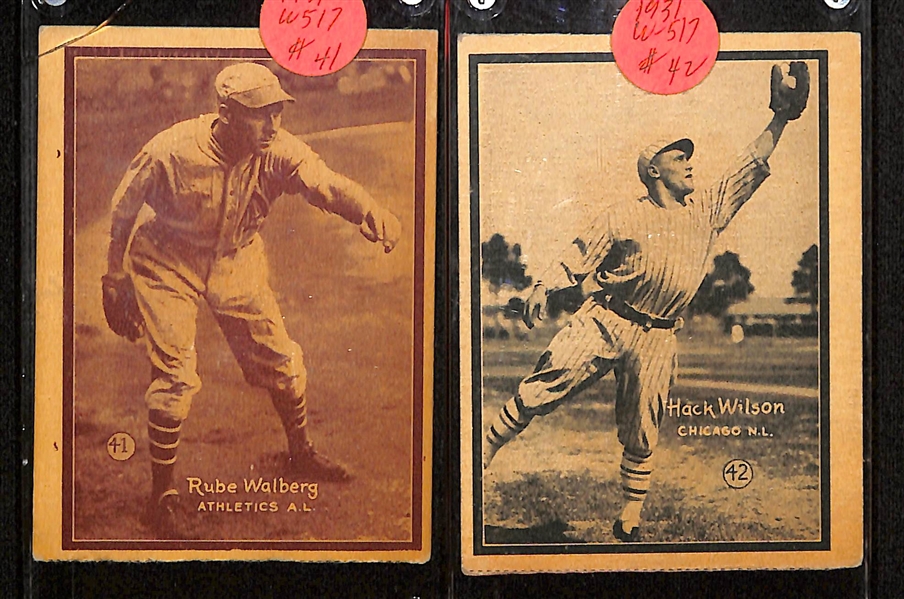 Lot of (10) 1931 W517 Baseball Cards w. Melvin Ott, Roger Hornsby, Lefty Grove, and Others