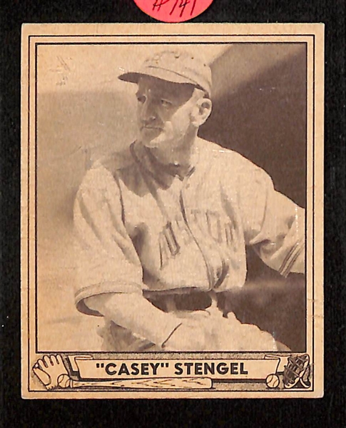 (6) 1939-1940 Play Ball Cards w. McGraw, Stengel, Keller, Keeler, Selkirk, Frankhouse 