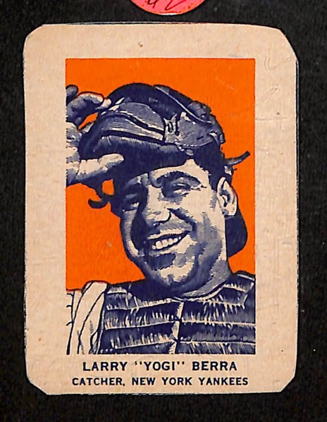 (8) 1952 Wheaties Hand Cut Baseball Cards - Musial, Berra, Campanella, Feller, Kiner, (2) Rizzuto, Lemon