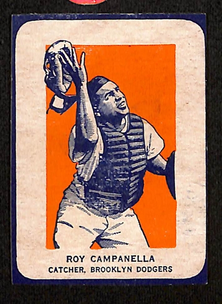 (8) 1952 Wheaties Hand Cut Baseball Cards - Musial, Berra, Campanella, Feller, Kiner, (2) Rizzuto, Lemon