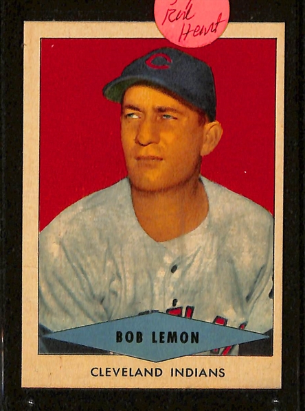 (6) 1954 Red Heart Cards w. Spahn, N. Fox, Schoendienst, Kiner, Kuehn, Lemon
