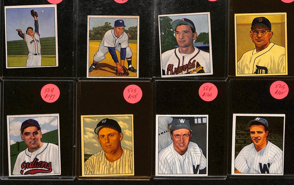 (30) 1950 Bowman Baseball Cards w. Bob Feller & Charlie Keller