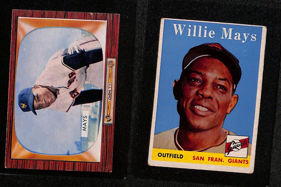 (7) Vintage Willie Mays Baseball Cards (Mostly PR-VG Condition)