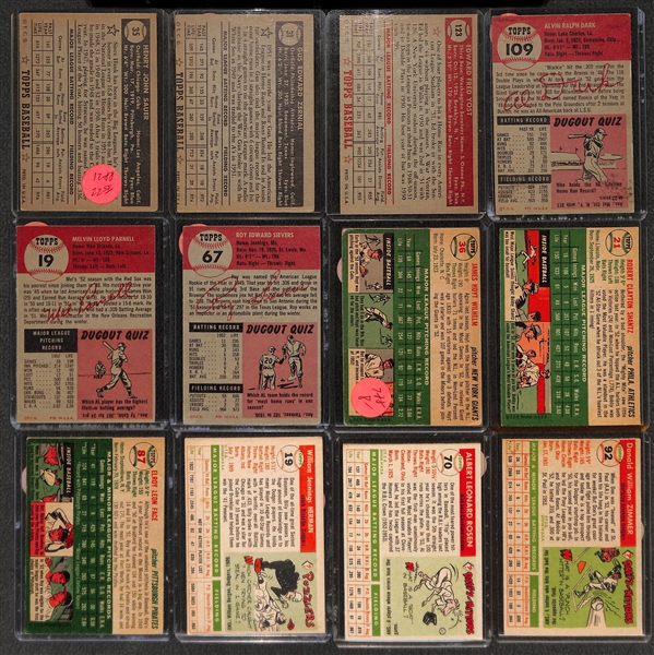Lot of (95) 1952-1956 Topps w. 1952 Hank Sauer