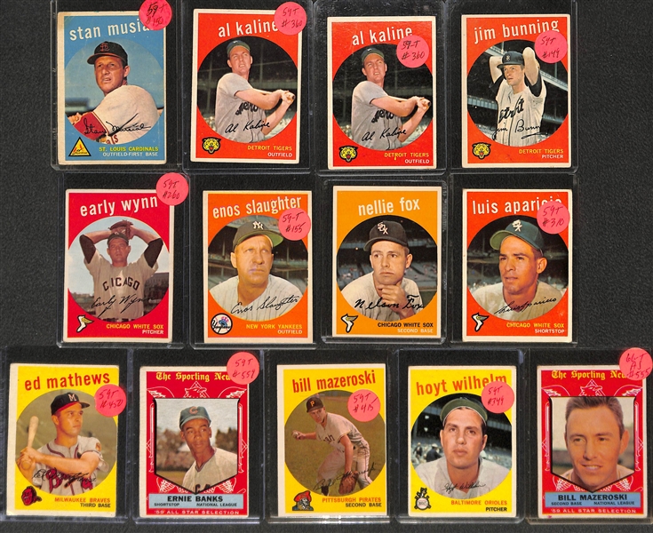 Lot of (60) 1959 and Lot of (135) 1960 w. 1959 & 1960 Stan Musial