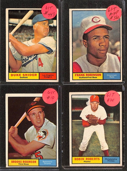 Lot of (55) 1961, (50) 1962 and (55) 1963 Topps Baseball w. 1961 Duke Snider