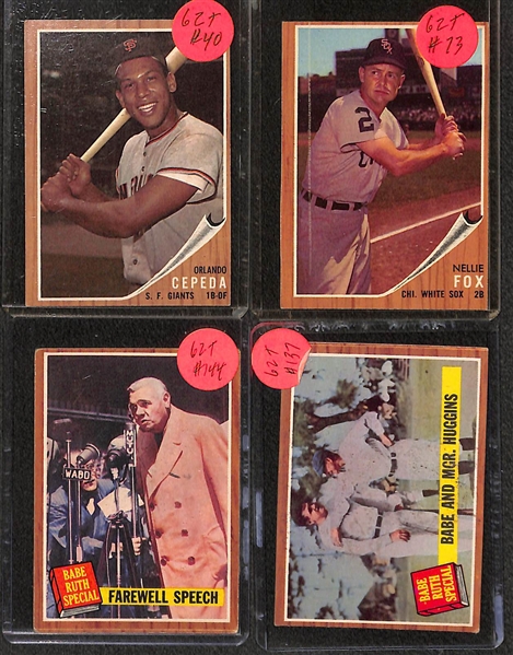 Lot of (55) 1961, (50) 1962 and (55) 1963 Topps Baseball w. 1961 Duke Snider