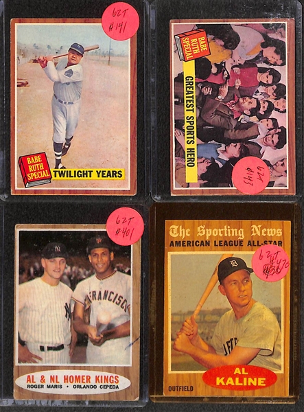 Lot of (55) 1961, (50) 1962 and (55) 1963 Topps Baseball w. 1961 Duke Snider
