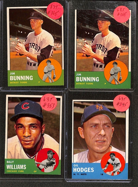 Lot of (55) 1961, (50) 1962 and (55) 1963 Topps Baseball w. 1961 Duke Snider
