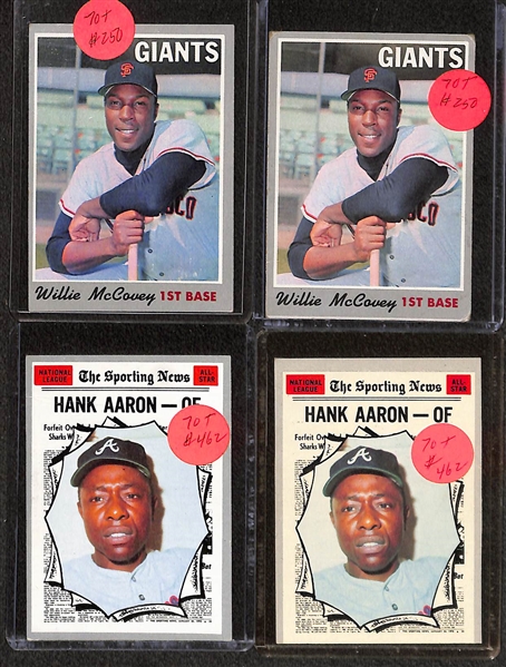 Lot of (250+) 1968-70 Topps Baseball w. 1968 Frank Robinson