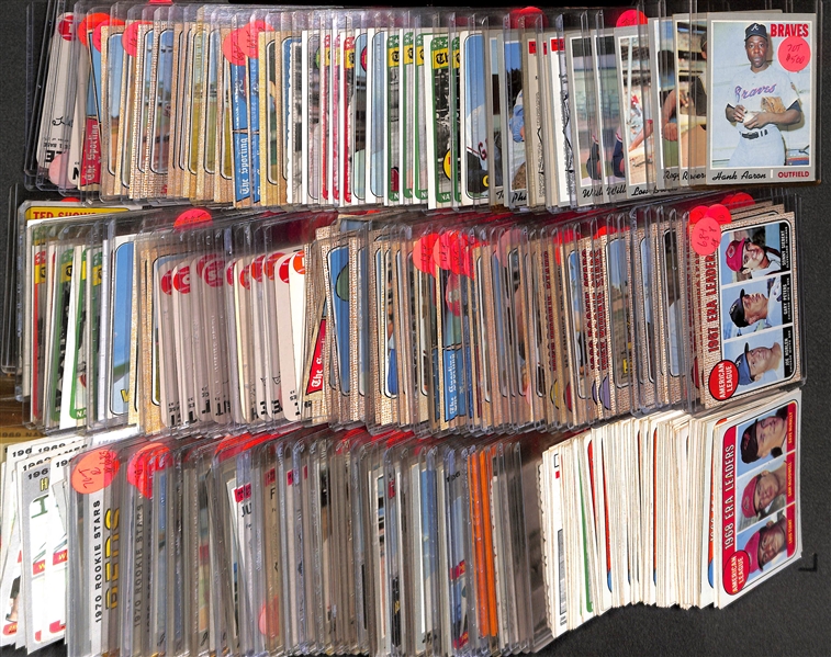 Lot of (250+) 1968-70 Topps Baseball w. 1968 Frank Robinson