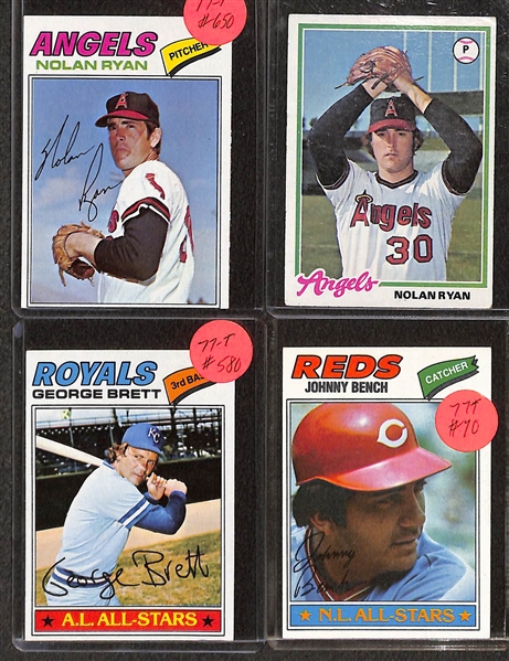 Lot of (500+) 1975-85 Topps Baseball w. 1977 & 1978 Nolan Ryan