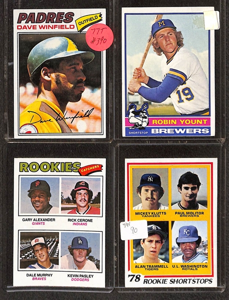 Lot of (500+) 1975-85 Topps Baseball w. 1977 & 1978 Nolan Ryan