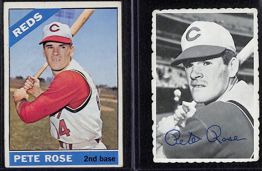 Lot of 12 Pete Rose Cards Inc. 1966T, 1969 Deckle Edge, 1969 AS, 1970T, 2 1970 AS, +