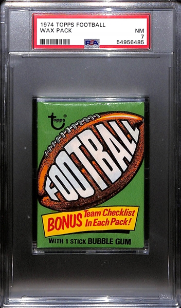 1974 Topps Football Unopened Wax Pack Graded PSA 7 NM