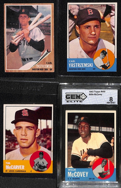  Lot of (16) 1960-1969 Primarily Topps Baseball Cards w. (12) Bob Gibson Cards 