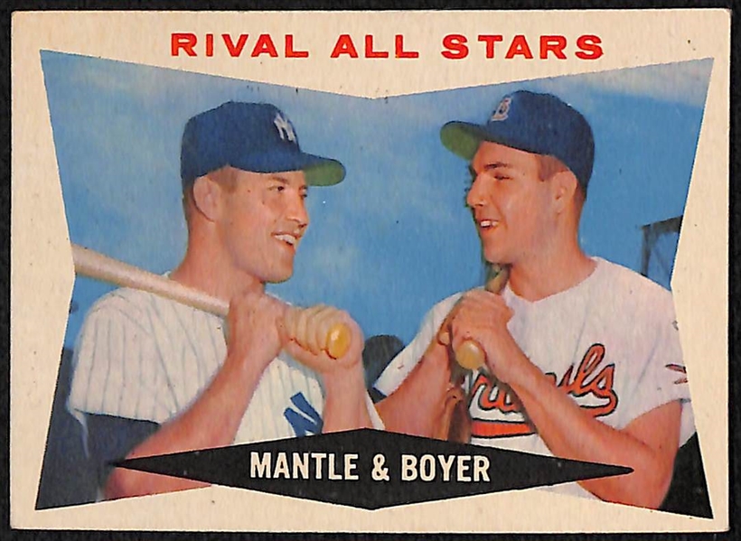  Lot of (5) 1960-1965 Topps Leader Cards - All Featuring Mickey Mantle