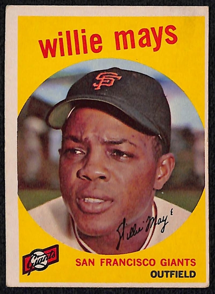  Lot of (5) Topps Willie Mays Cards from 1959-1966