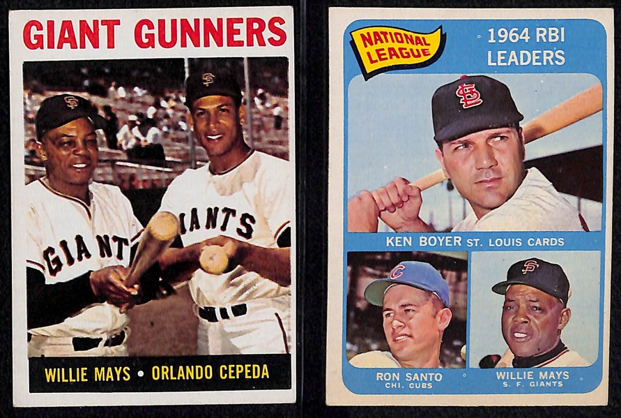  Lot of (5) Topps Willie Mays Cards from 1959-1966
