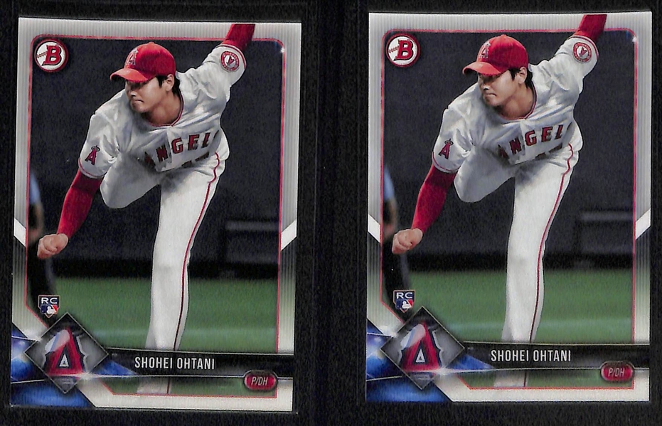 Lot of (9) 2018 Shohei Ohtani Rookie Cards w. Topps Finest #100