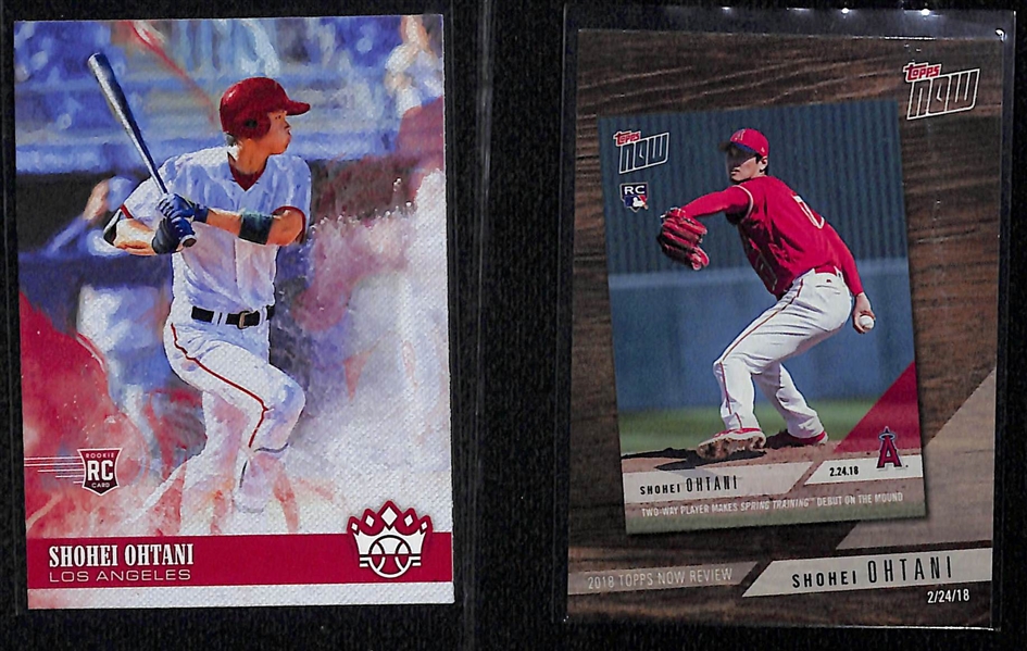 Lot of (9) 2018 Shohei Ohtani Rookie Cards w. Topps Finest #100