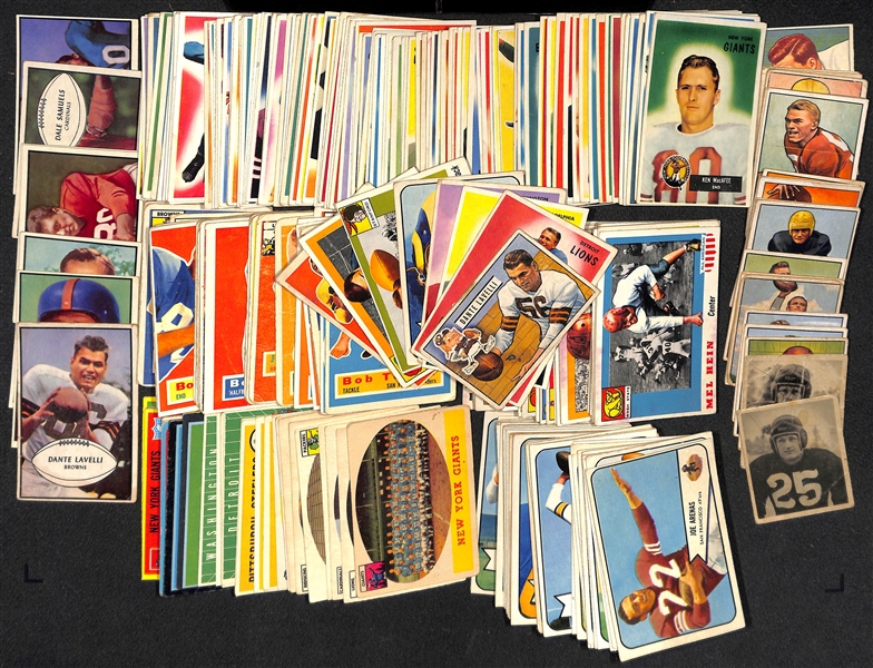  Lot of (150+) 1948-1963 Topps & Bowman Football Cards w. 1955 Bowman Jack Christiansen