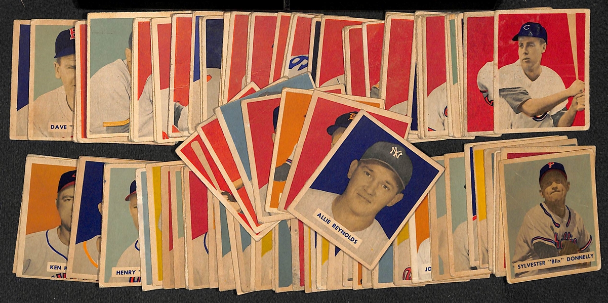  Lot of (100+) 1949 Bowman Baseball Cards w. Allie Reynolds