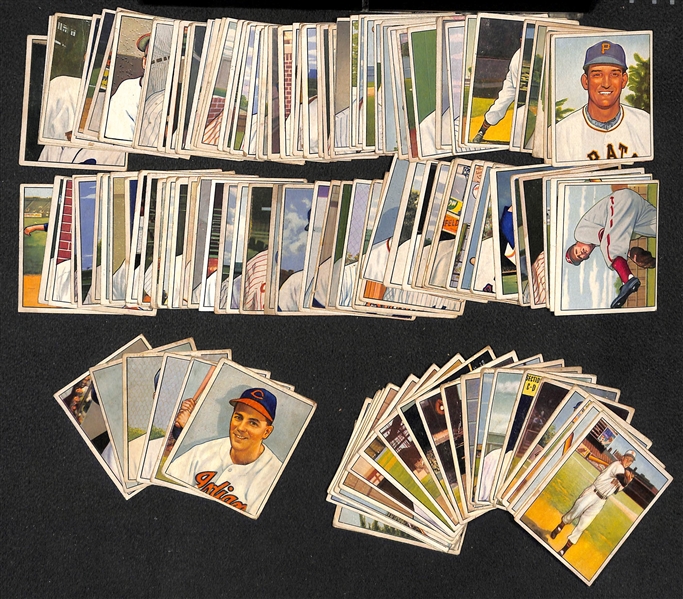  Lot of (120+) 1950 Bowman Baseball Cards w. Lou Boudreau