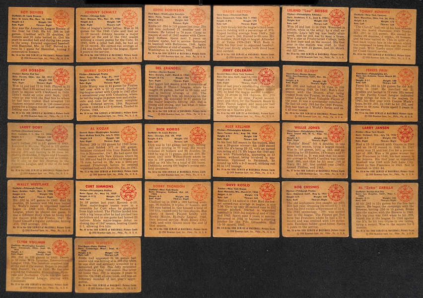  Lot of (120+) 1950 Bowman Baseball Cards w. Lou Boudreau