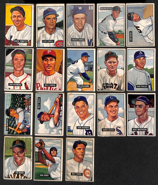  Lot of (150+) 1951 Bowman Baseball Cards w. Ted Kluszewski