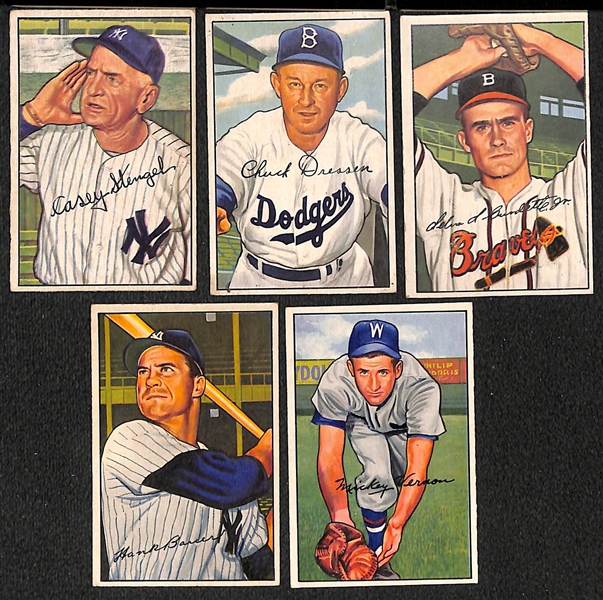  Lot of (150+) 1952 Bowman Baseball Cards w. Casey Stengel