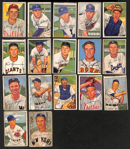  Lot of (150+) 1952 Bowman Baseball Cards w. Casey Stengel