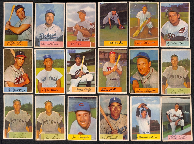 Lot of (200+) 1954 Bowman Baseball Cards w. Ralph Kiner