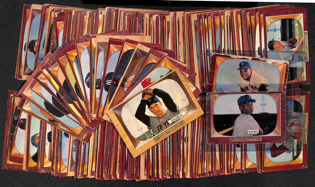  Lot of (200+) 1955 Bowman Baseball Cards w. Hoyt Wilhelm