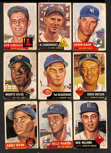 Lot of (200) 1953 Topps Baseball Cards w. Dom DiMaggio